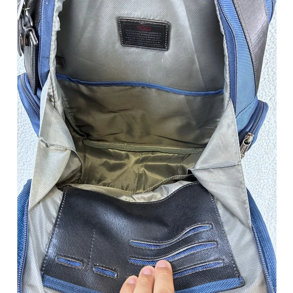 Tumi Alpha 2 T-Pass Business Class Brief Pack Mens Blue Laptop Travel Nylon